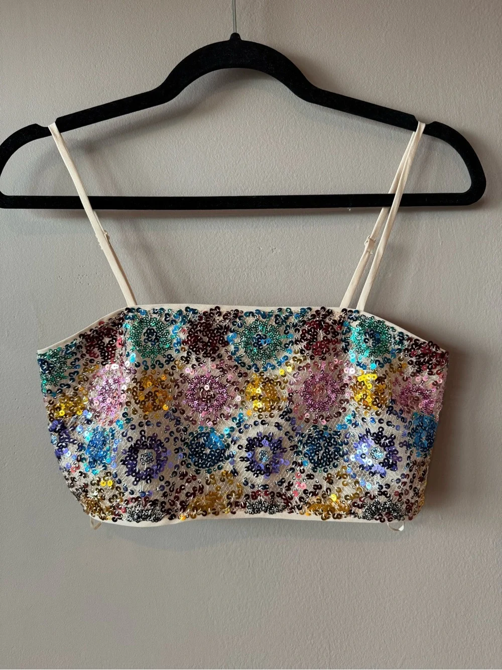 12th Tribe NWT Genevieve Multi Sequin Crop Top and Mini Skirt Set Size XS